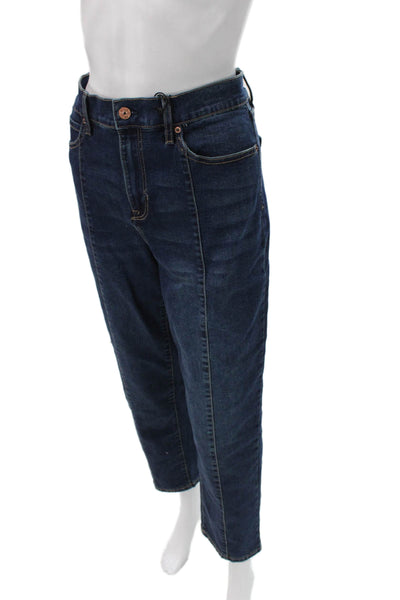 Nicole Miller Women Straight Jeans Blue Cotton Blend High Rise Size 10