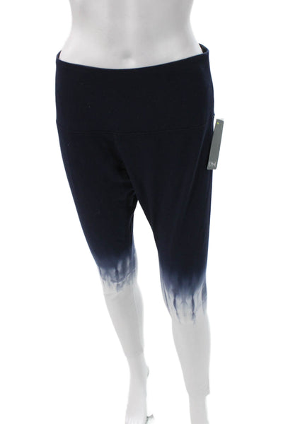 Lysse Women Tie Dye Cotton Ankle Leggings Blue Size L
