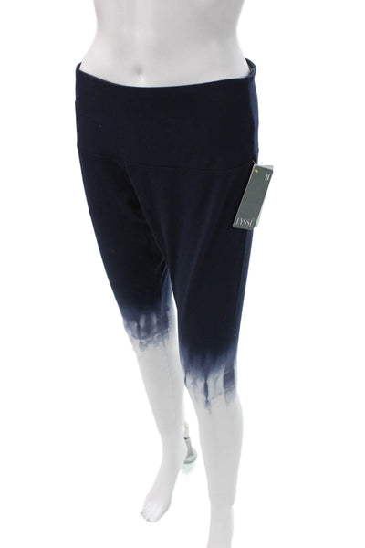 Lysse Women Tie Dye Cotton Ankle Leggings Blue Size L