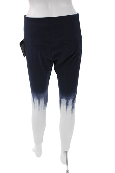 Lysse Women Tie Dye Cotton Ankle Leggings Blue Size L