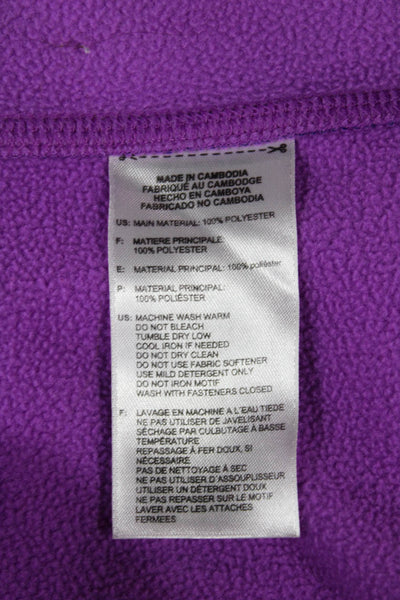 Adidas Womens Full Zip Striped Purple Polyester Hoodie Long Sleeve Size S