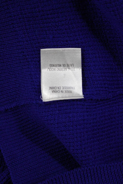 Theory Women Pullover Sweater Blue Merino Wool Scoop Neck Long Sleeve Size PP