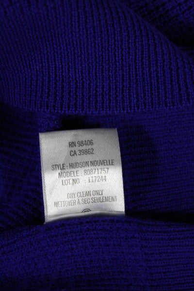 Theory Women Pullover Sweater Blue Merino Wool Scoop Neck Long Sleeve Size PP