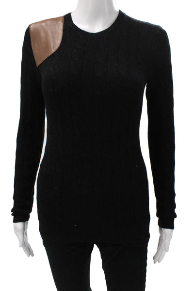 Ralph Lauren Womens Black Wool Pullover Sweater Crew Neck Long Sleeve Size S