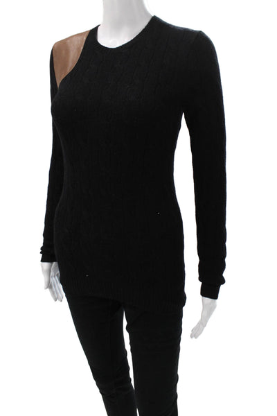 Ralph Lauren Womens Black Wool Pullover Sweater Crew Neck Long Sleeve Size S