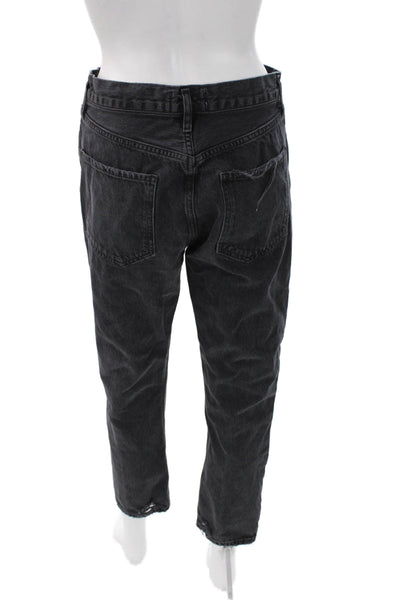 Agolde Women Black Straight Jeans High Rise 100% Cotton Size 28