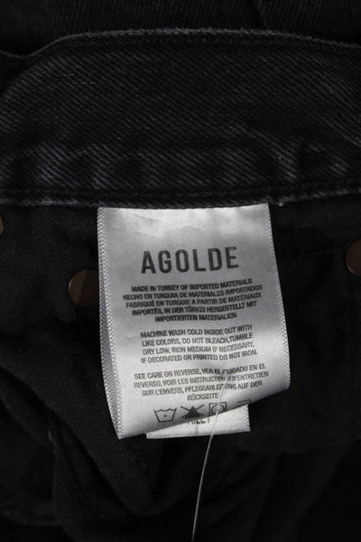 Agolde Women Black Straight Jeans High Rise 100% Cotton Size 28