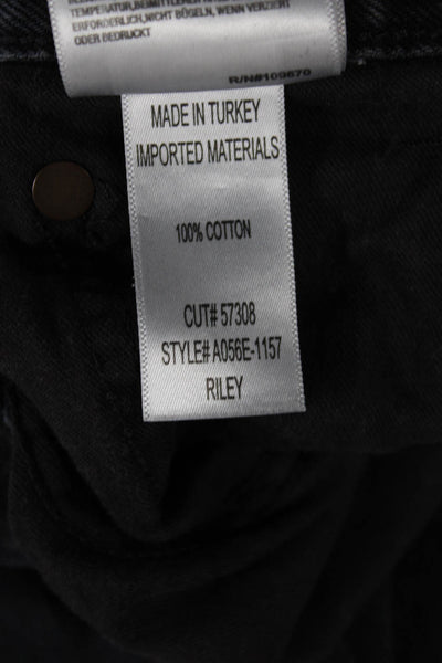 Agolde Women Black Straight Jeans High Rise 100% Cotton Size 28