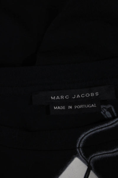 Marc Jacobs Womens T-Shirt Black Cotton Crew Neck Short Sleeve Size M