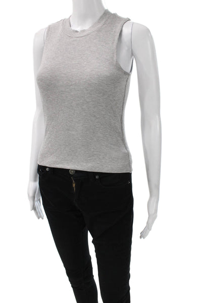LNA Women Gray Basic Tank Sleeveless Crew Neck Pullover Rayon Spandex Size M