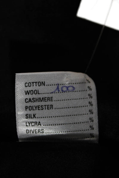 Style Paris Women Basic Jacket Black Wool Button 3/4 Sleeve Size M