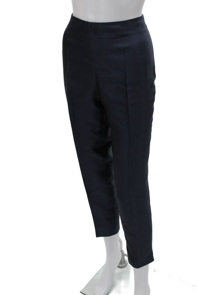Style Paris Womens Cropped Cotton Pants Blue Zip Size M