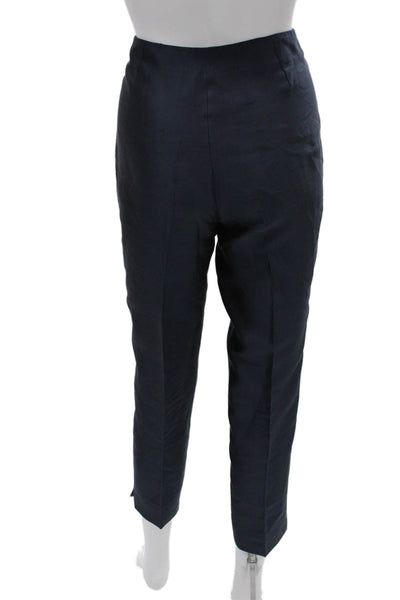 Style Paris Womens Cropped Cotton Pants Blue Zip Size M