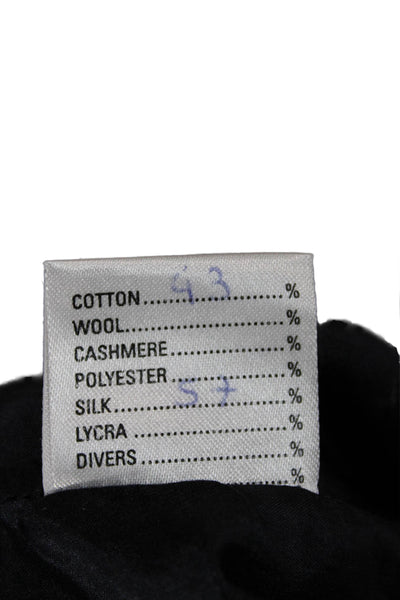 Style Paris Womens Cropped Cotton Pants Blue Zip Size M