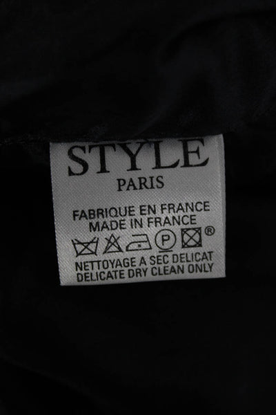 Style Paris Womens Cropped Cotton Pants Blue Zip Size M