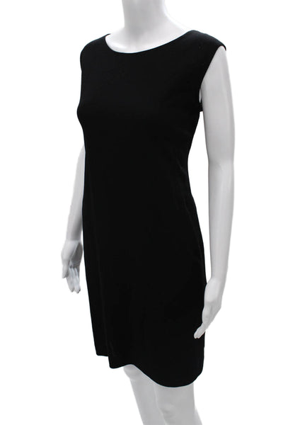 Jil Sander Women Sheath Dress Black Wool Boat Neck Knee Length Size 38