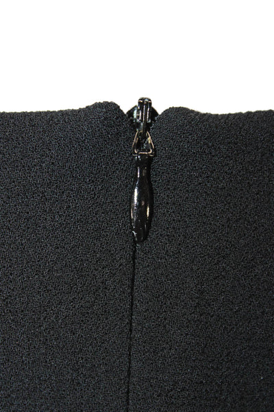 Jil Sander Women Sheath Dress Black Wool Boat Neck Knee Length Size 38