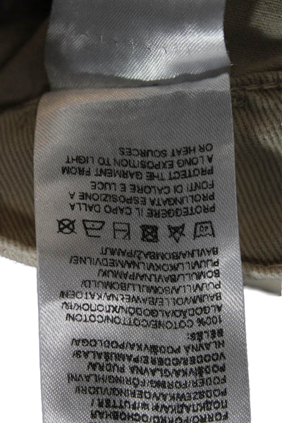 Pinko Womens Carpenter Pants Beige High Rise Zip 30in Inseam Size 44