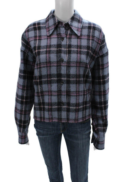 Isabel Marant Womens Multicolor Plaid Virgin Wool Button Basic Jacket Size 36