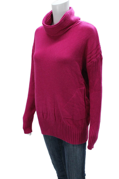Renuar Womens Pullover Cowl Neck Sweater Pink Long Sleeve Size L