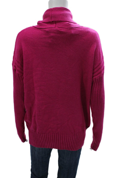 Renuar Womens Pullover Cowl Neck Sweater Pink Long Sleeve Size L