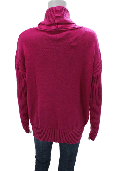 Renuar Womens Pink Cowl Neck Pullover Sweater Long Sleeve Size S
