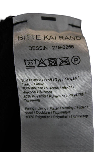 Bitte Kai Rand Women Sheath Dress Black Polka Dot Long Sleeve Viscose Size M