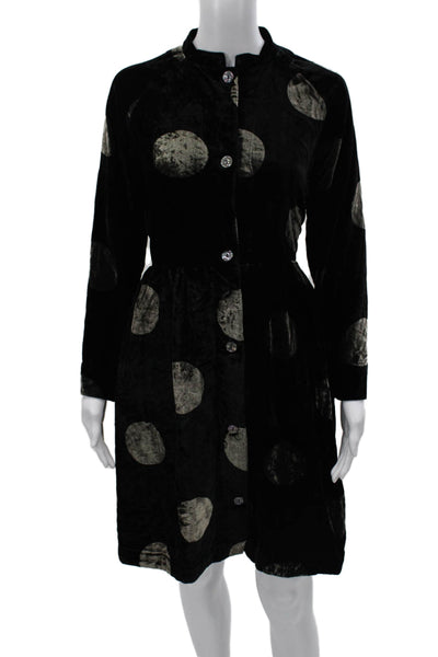 Bitte Kai Rand Womens Shirt Dress Black Polka Dot Long Sleeve Viscose Size 2
