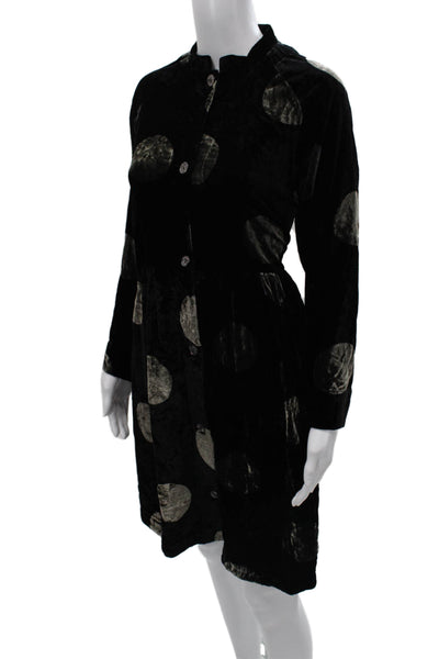 Bitte Kai Rand Womens Shirt Dress Black Polka Dot Long Sleeve Viscose Size 2