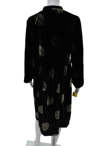 Bitte Kai Rand Womens Shirt Dress Black Polka Dot Long Sleeve Viscose Size 2