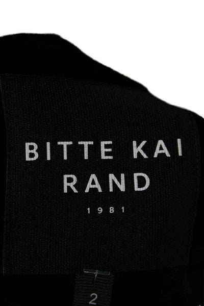Bitte Kai Rand Womens Shirt Dress Black Polka Dot Long Sleeve Viscose Size 2