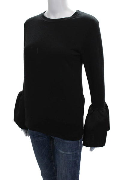 Style Mafia Womens Black Polyester Long Sleeve Round Neck Blouse Size M