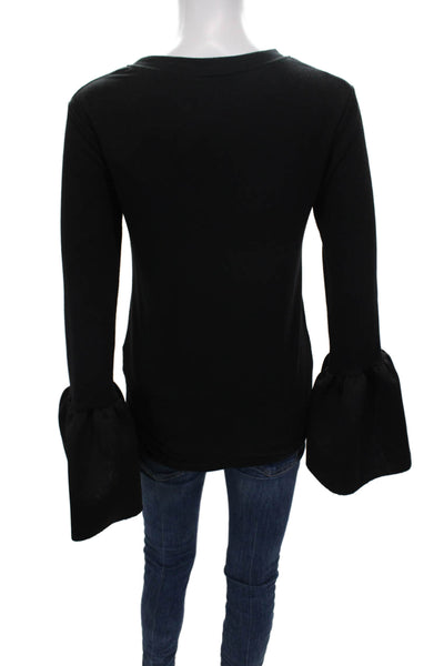 Style Mafia Womens Black Polyester Long Sleeve Round Neck Blouse Size M