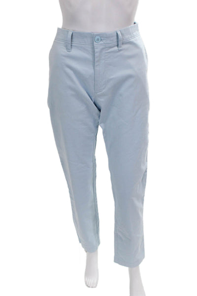 J Crew Women Straight Pants Blue Cotton Solid Size 31