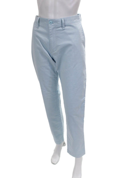 J Crew Women Straight Pants Blue Cotton Solid Size 31