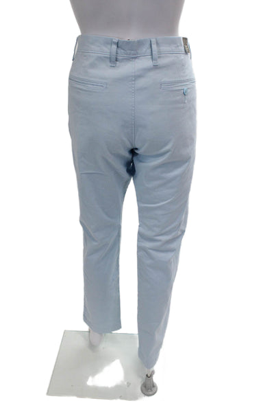 J Crew Women Straight Pants Blue Cotton Solid Size 31
