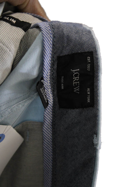J Crew Women Straight Pants Blue Cotton Solid Size 31