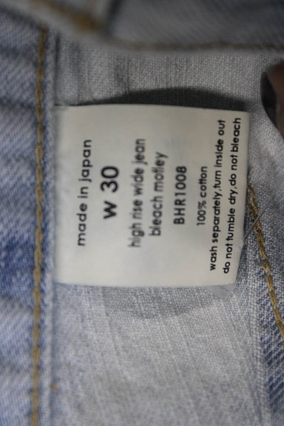 Bassike Women Denim Shorts Blue Cotton High Rise Inseam 24 Size 30
