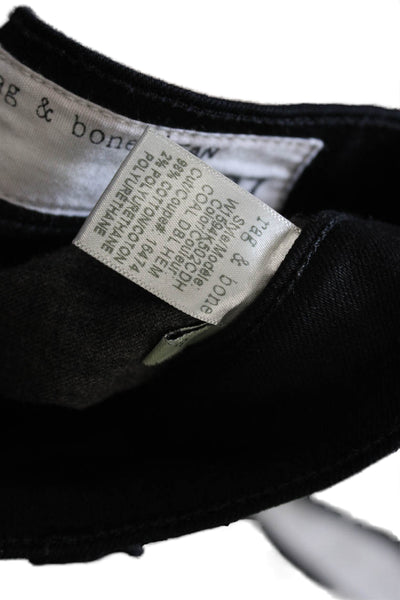 Rag & Bone Womens Bootcut Jeans Black Low Rise Button Inseam 28 Size 27
