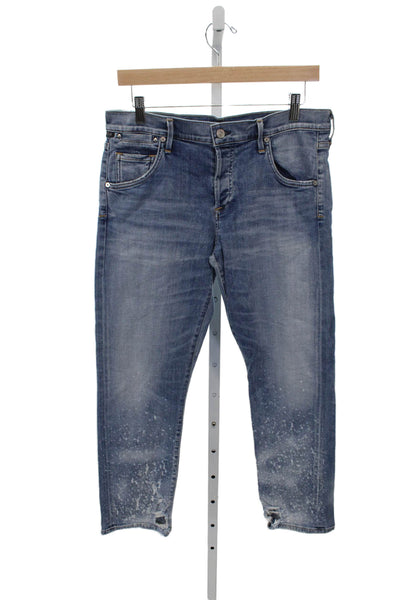 Citizens of Humanity Women Tapered Jeans Blue Cotton Mid Rise Size 27