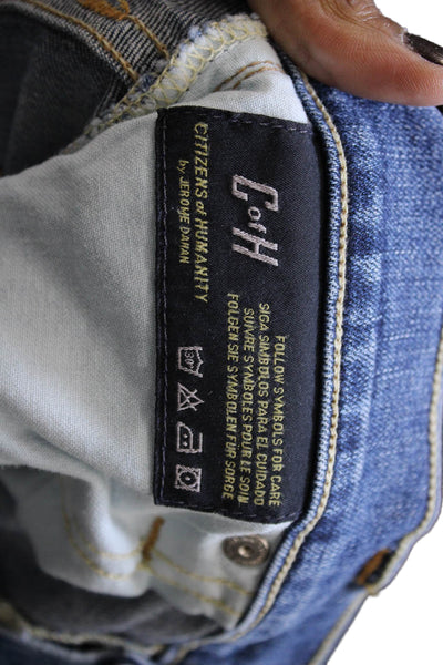 Citizens of Humanity Women Tapered Jeans Blue Cotton Mid Rise Size 27