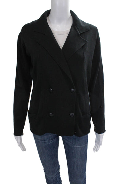 Lacoste Womens Basic Jacket Black Cotton Button Front Size S