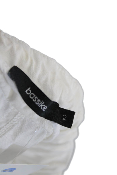 Bassike Women White Cotton Pants Size 2