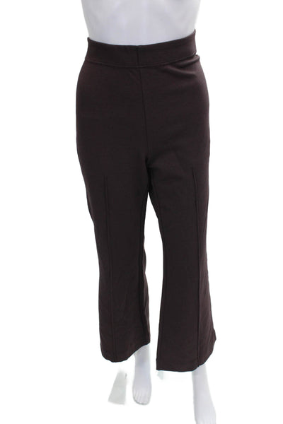 Maeve Anthropologie Womens Cropped Purple Nylon Blend Solid Pants Size M