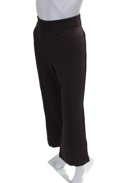 Maeve Anthropologie Womens Cropped Purple Nylon Blend Solid Pants Size M