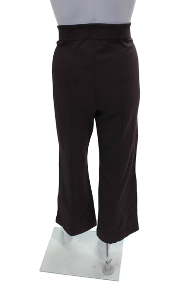 Maeve Anthropologie Womens Cropped Purple Nylon Blend Solid Pants Size M