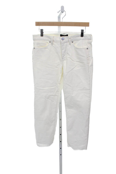 Banana Republic Womens Cropped White Jeans Low Rise Denim Size 27