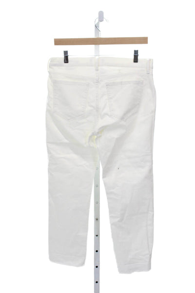 Banana Republic Womens Cropped White Jeans Low Rise Denim Size 27