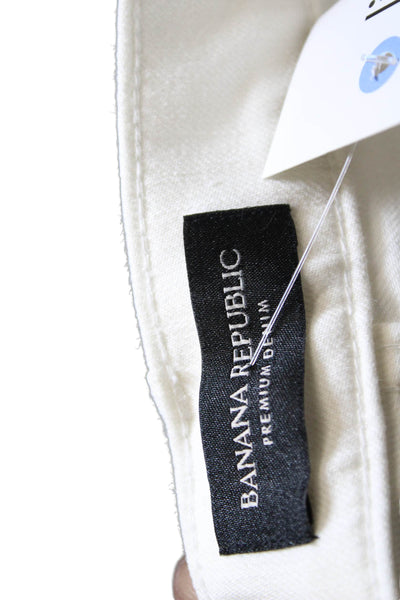 Banana Republic Womens Cropped White Jeans Low Rise Denim Size 27