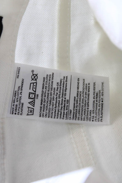 Banana Republic Womens Cropped White Jeans Low Rise Denim Size 27